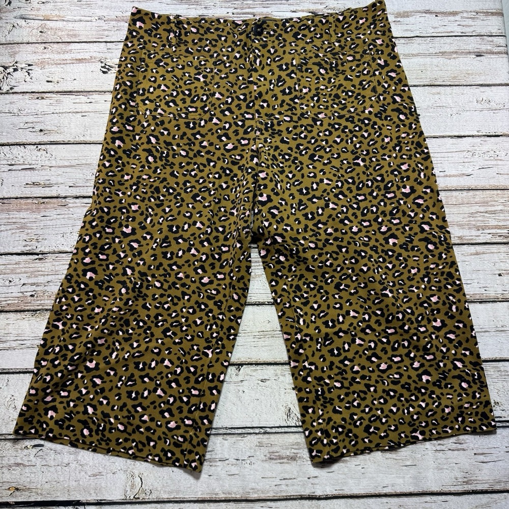 Maeve The Colette Ponte Crop Wide Leg Pants Size 22 Leopard Print Knit OPI466407